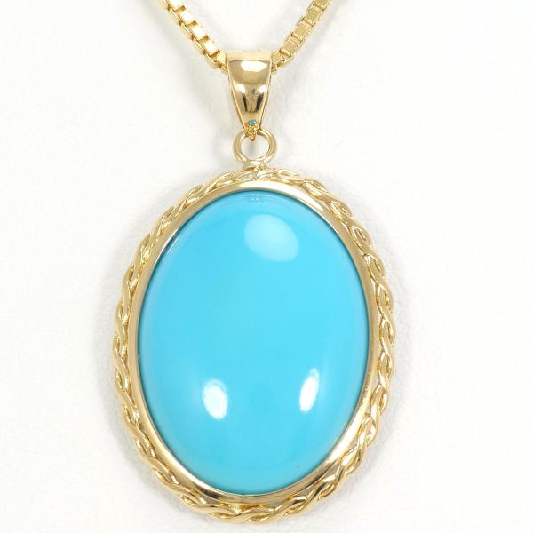 K18 Yellow Gold Turquoise Necklace in Excellent Condition