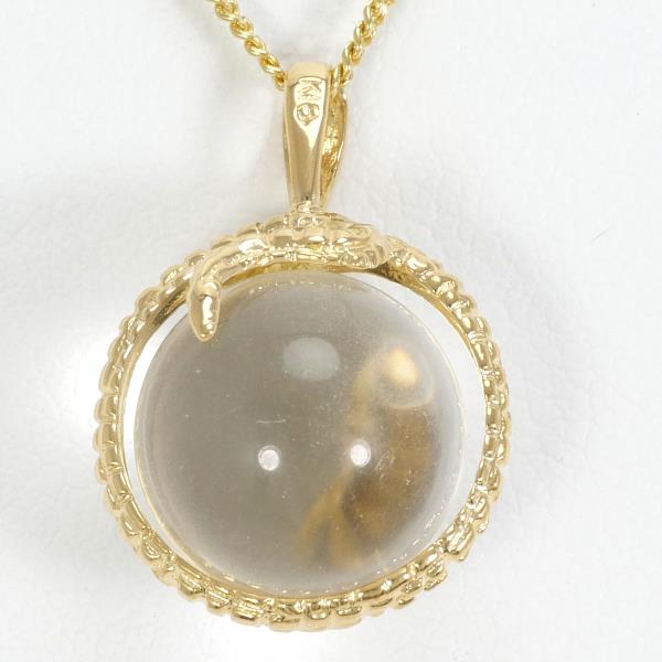 K18 Yellow Gold Quartz Necklace in Pristine Condition