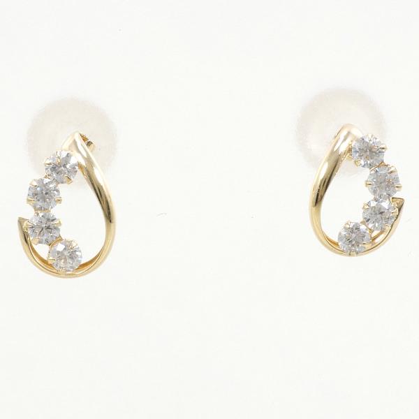 K10 Yellow Gold Zirconia Earrings in Excellent Condition