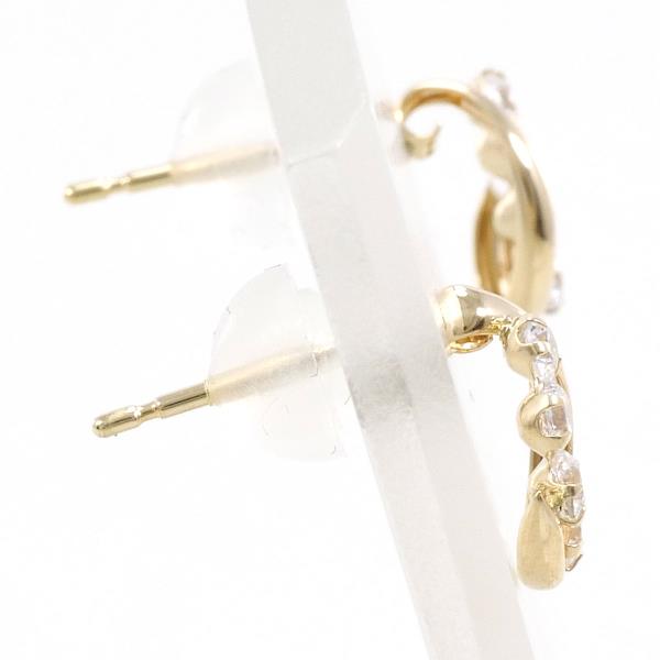 K10 Yellow Gold Zirconia Earrings in Excellent Condition