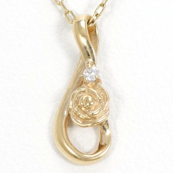 K10 Yellow Gold Diamond Necklace in Excellent Condition