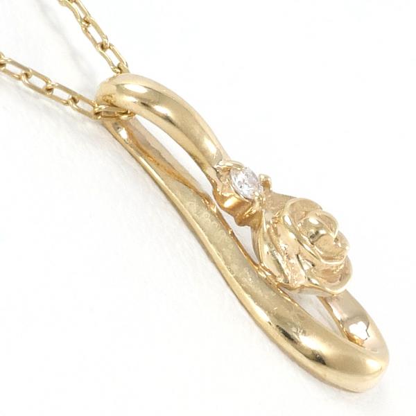 K10 Yellow Gold Diamond Necklace in Excellent Condition