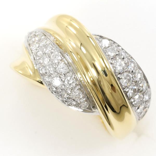 K18 Yellow White Gold Diamond Ring 13.5