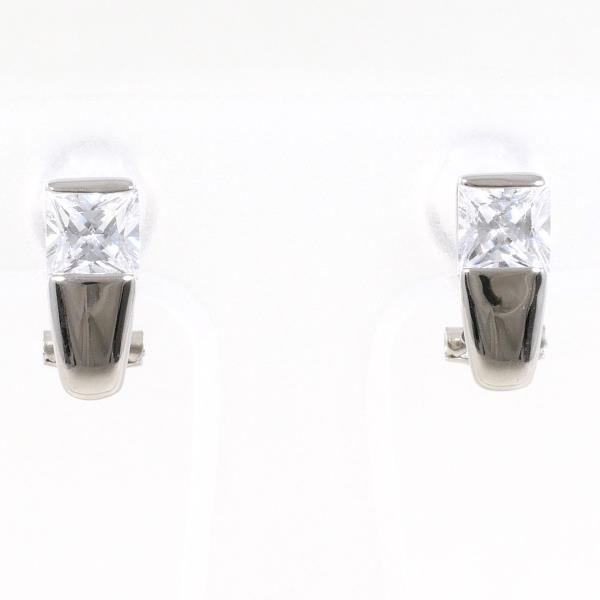 K14 White Gold Zirconia Earrings in Excellent Condition