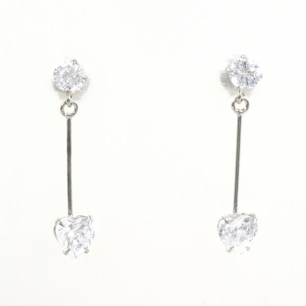 K14 White Gold Zirconia Earrings in Excellent Condition