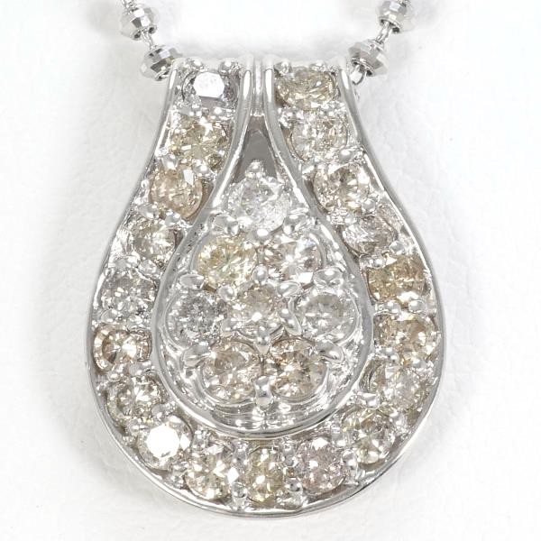 PT900 Platinum PT850 Necklace Brown Diamond in Excellent Condition