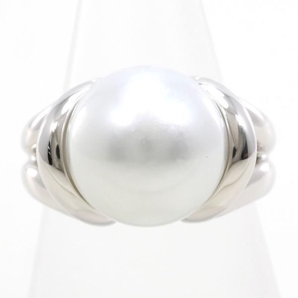 PT900 Platinum Ring with South Sea Pearl, Size 11 in Excellent Condition