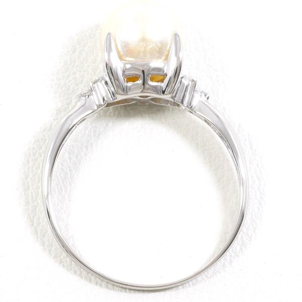 PT900 Platinum Pearl Ring 15.5