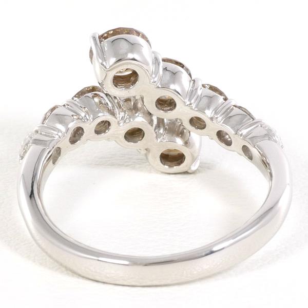 PT900 Platinum Ring with Brown Diamond, Size 12.5 in Excellent Condition