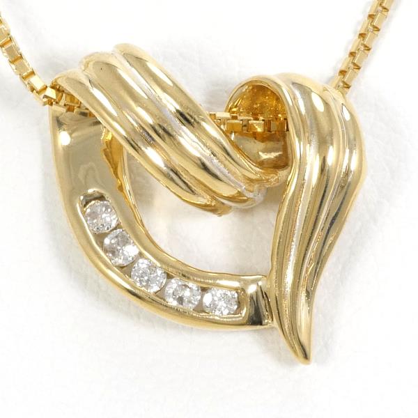 18K Yellow Gold Diamond Necklace in Excellent Condition