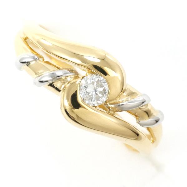 PT900 Platinum K18 Yellow Gold Diamond Ring 9.5 in Excellent Condition