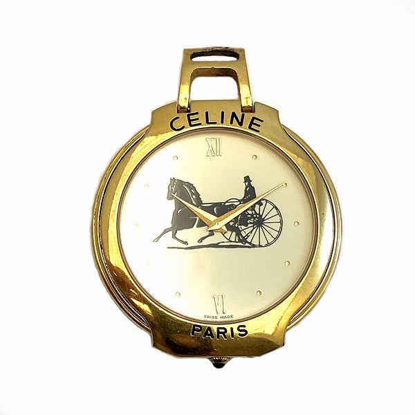 Celine Quartz Pocket Watch Stainless Steel in Fair Condition