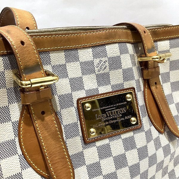 Louis Vuitton Damier Azur Hampstead MM Tote Bag N51206 in Good Condition