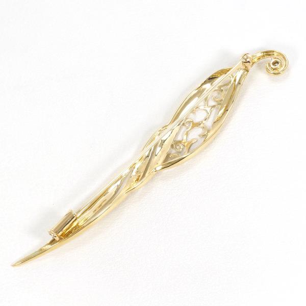 K18 Yellow Gold Diamond Brooch in Excellent Condition