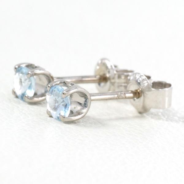 K14 White Gold Aquamarine Earrings in Great Condition