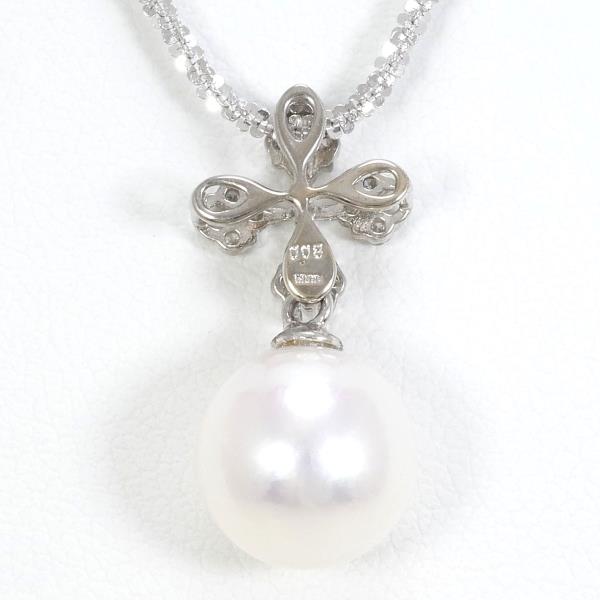 K18 White Gold Pearl Necklace 45cm in Great Condition