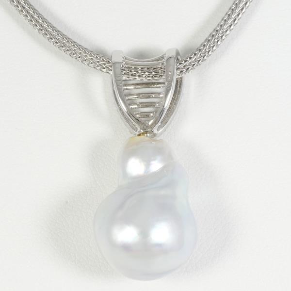 K18 White Gold Pearl Necklace with Diamond