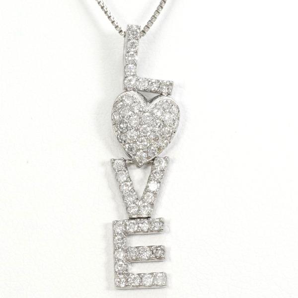 K18 White Gold Diamond Necklace in Excellent Condition