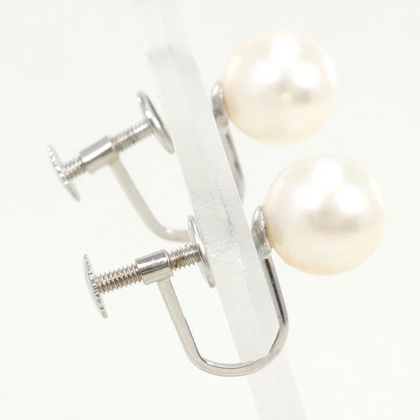 K14 White Gold Pearl Earrings in Excellent Condition