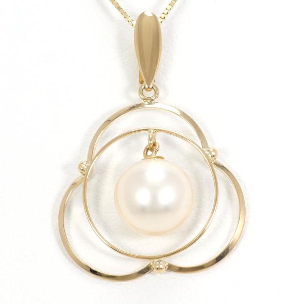 K18 Yellow Gold Pearl Necklace in Pristine Condition