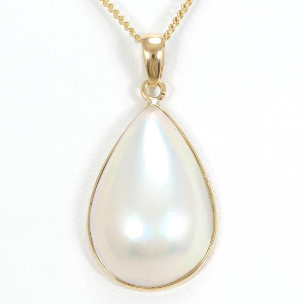 K18 Yellow Gold Necklace with Mabe Pearl in Pristine Condition