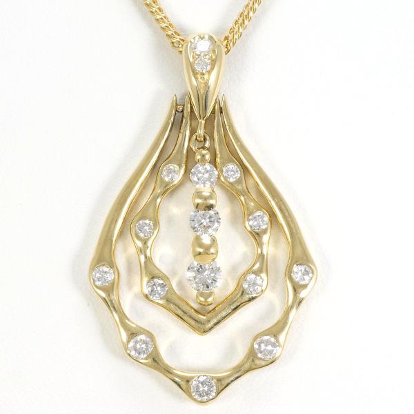 K18 Yellow Gold Diamond Necklace in Excellent Condition