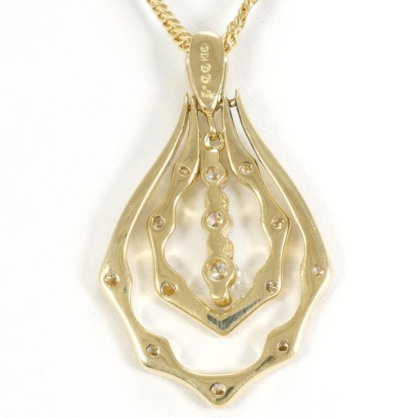 K18 Yellow Gold Diamond Necklace in Excellent Condition