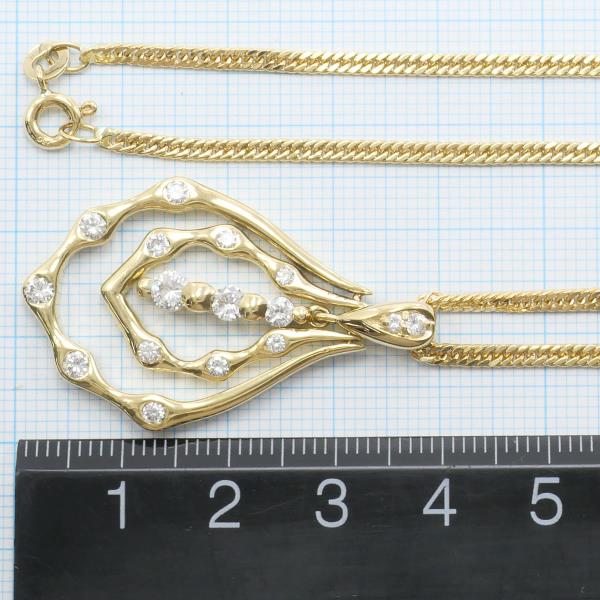 K18 Yellow Gold Diamond Necklace in Excellent Condition