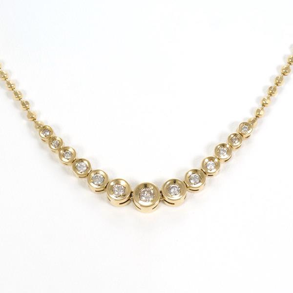 K18 Yellow Gold Diamond Necklace in Excellent Condition