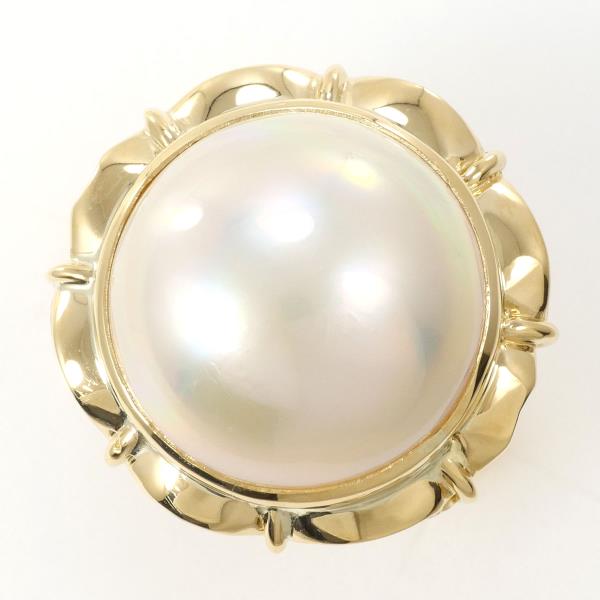 K18 Yellow Gold Pearl Ring Size 13 in Excellent Condition