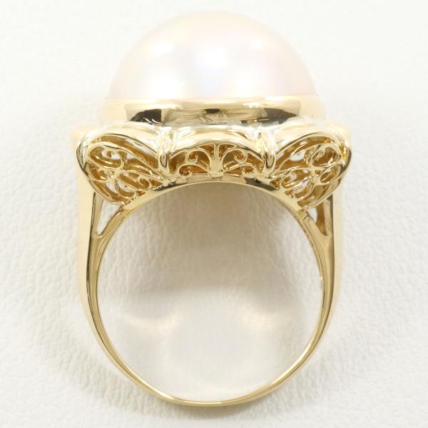 K18 Yellow Gold Pearl Ring Size 13 in Excellent Condition