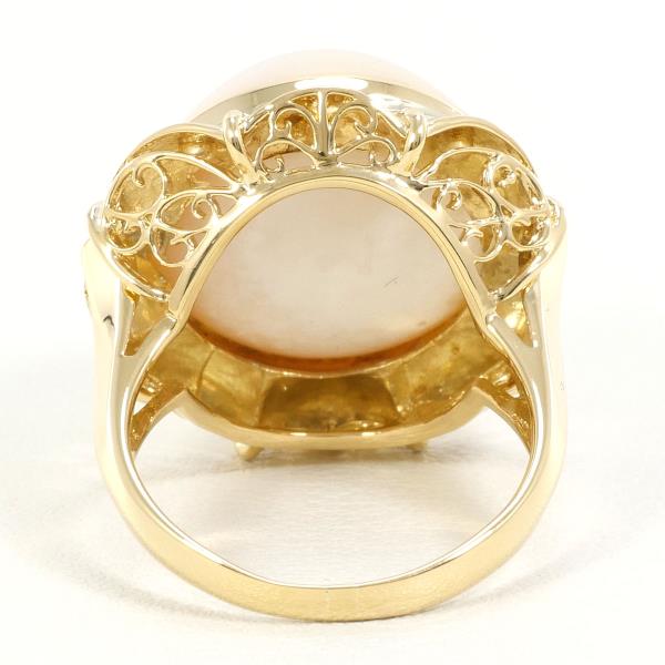 K18 Yellow Gold Pearl Ring Size 13 in Excellent Condition