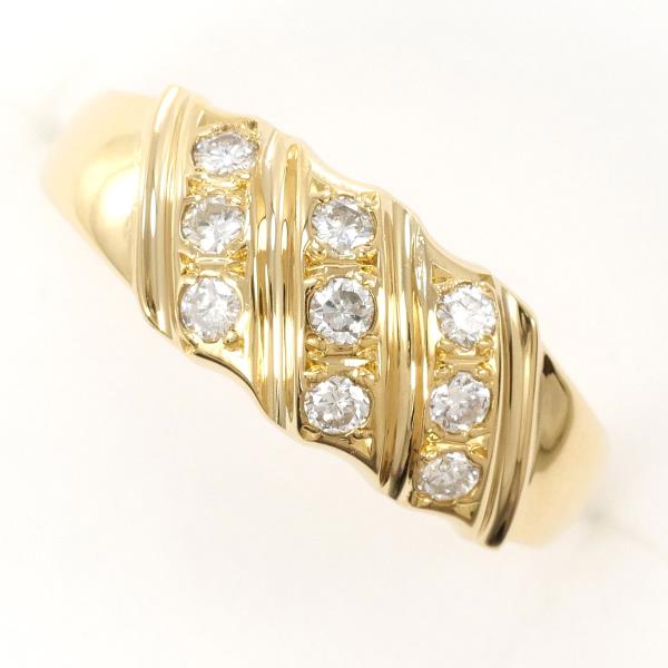 K18 Yellow Gold Diamond Ring 12 in Excellent Condition