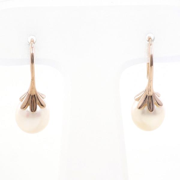 K10 Pink Gold Pearl Earrings