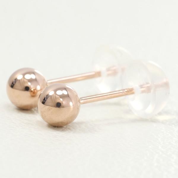 K10 Pink Gold Earrings, Approx. 0.2g, Pre-owned in Excellent Condition