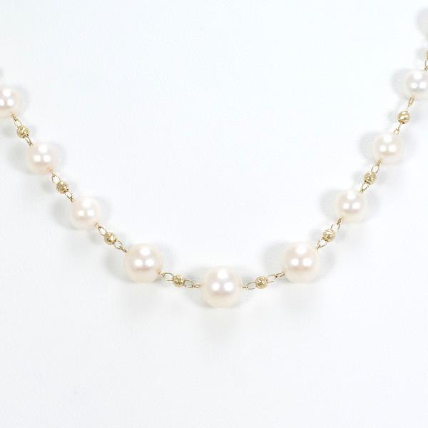 K10 Yellow Gold Pearl Necklace in Excellent Condition