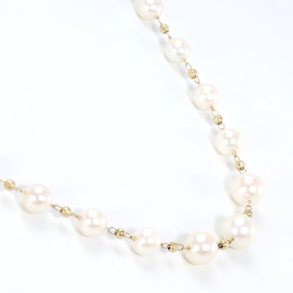 K10 Yellow Gold Pearl Necklace in Excellent Condition