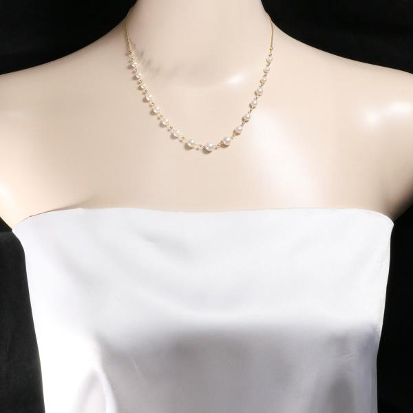 K10 Yellow Gold Pearl Necklace in Excellent Condition