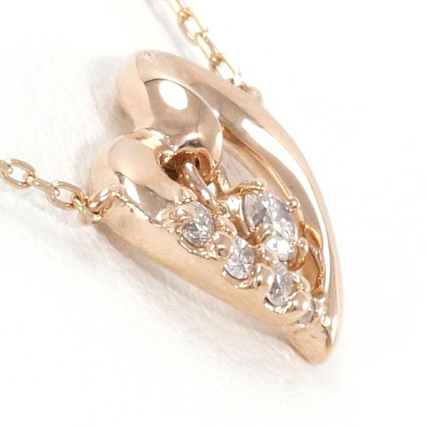 Canal 4℃ K10 Pink Gold Diamond Necklace in Excellent Condition