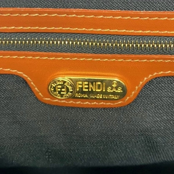 Fendi Pequin Mini Boston Leather Bag