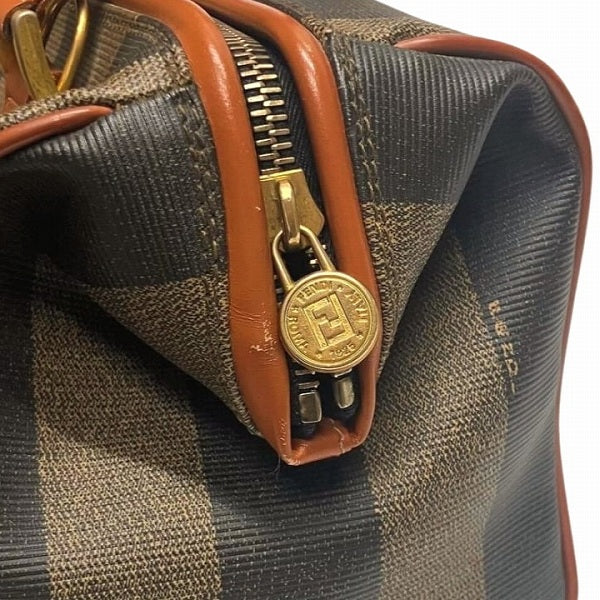 Fendi Pequin Mini Boston Leather Bag