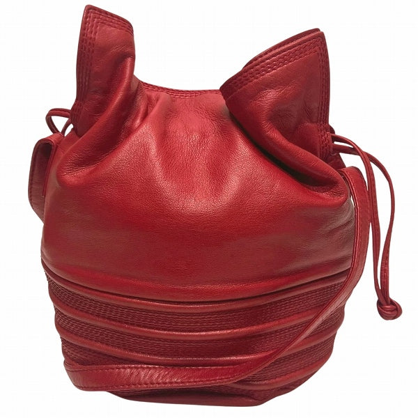 Loewe Nappa Leather Red Drawstring Shoulder Bag in Good Condition