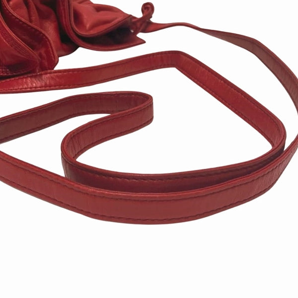 Loewe Nappa Leather Red Drawstring Shoulder Bag in Good Condition