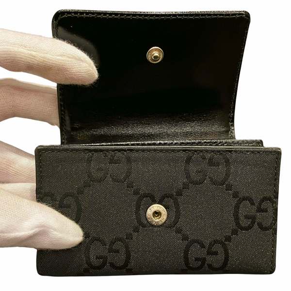 Gucci GG Canvas Leather Key Case 033.3662.0843 in Good Condition