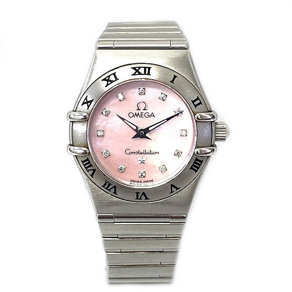 Omega Constellation Mini 1562.67 Quartz Pink Shell Watch in Good Condition