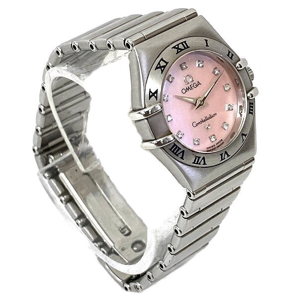 Omega Constellation Mini 1562.67 Quartz Pink Shell Watch in Good Condition