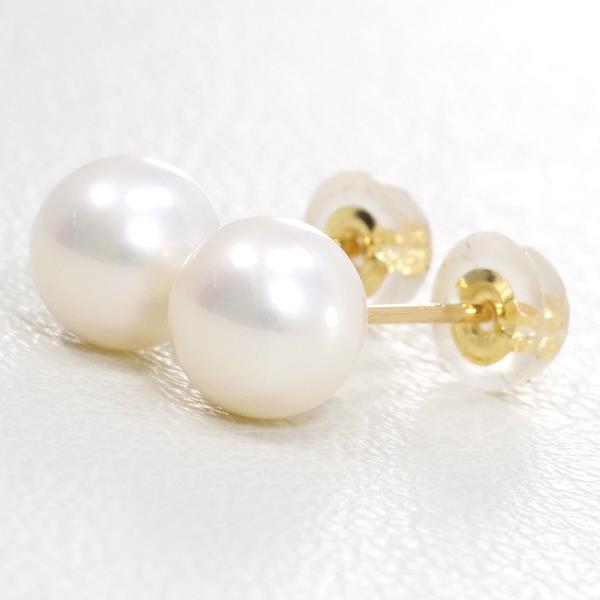 K18 Yellow Gold Pearl Earrings in Excellent Condition