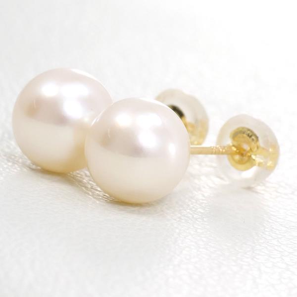 K18 Yellow Gold Pearl Earrings in Excellent Condition