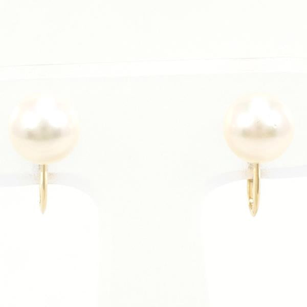 K18 Yellow Gold Pearl Earrings in Excellent Condition