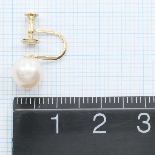 K18 Yellow Gold Pearl Earrings in Excellent Condition